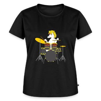 Drums - Women's Premium Organic T-shirt - black - Front - Selfina (174cm)