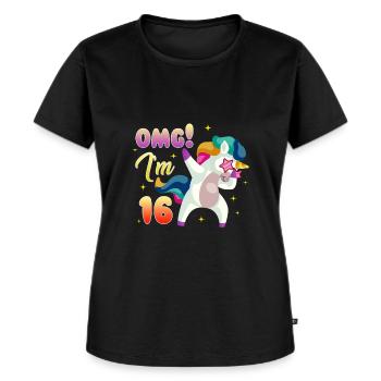 16. Geburtstag - Frauen Premium Bio T-Shirt - Schwarz - Vorne - Selfina (174cm)