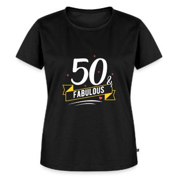 50. Geburtstag - Frauen Premium Bio T-Shirt - Schwarz - Vorne - Selfina (174cm)