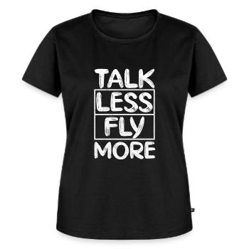 Flugzeug - Frauen Premium Bio T-Shirt - Schwarz - Vorne - Selfina (174cm)
