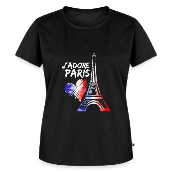 Paris - Frauen Premium Bio T-Shirt - Schwarz - Vorne - Selfina (174cm)