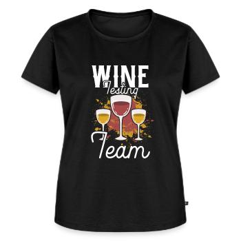 Wein - Frauen Premium Bio T-Shirt - Schwarz - Vorne - Selfina (174cm)