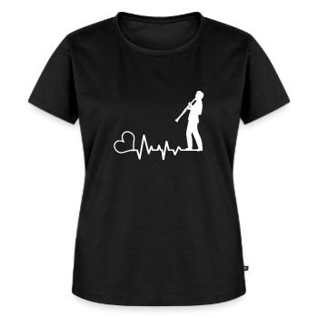 Klarinette - Frauen Premium Bio T-Shirt - Schwarz - Vorne - Selfina (174cm)