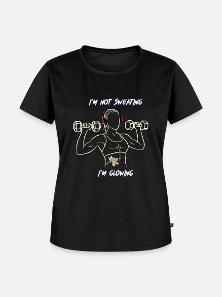Fitness Girl mit Hanteln - Frauen Premium Bio T-Shirt - Schwarz
