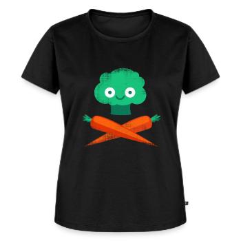 Veggie Pirate - Women's Premium Organic T-shirt - black - Front - Selfina (174cm)