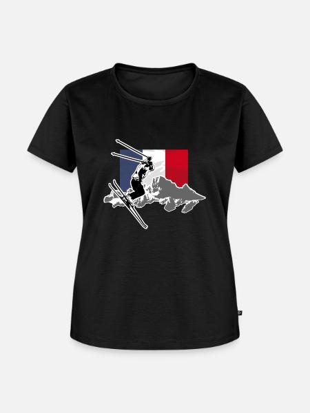 France Ski Alpine - Frauen Premium Bio T-Shirt - Schwarz