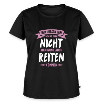 Reiterin Pferdespruch Lustiges Pferde Geschenk - Frauen Premium Bio T-Shirt - Schwarz - Vorne - Selfina (174cm)