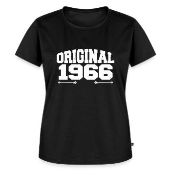 Original 1966 | Geburtstagsgeschenk 1966 - Frauen Premium Bio T-Shirt - Schwarz - Vorne - Selfina (174cm)