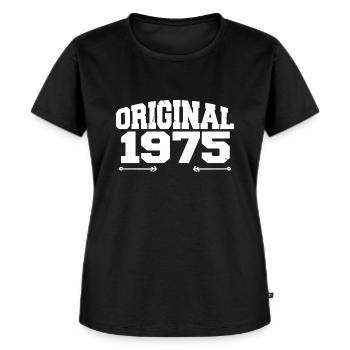 Original 1975 | Geburtstagsgeschenk 1975 - Frauen Premium Bio T-Shirt - Schwarz - Vorne - Selfina (174cm)