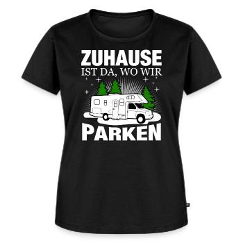 Camping Spruch Lustig Wohnwagen Wohnmobil Outdoor - Frauen Premium Bio T-Shirt - Schwarz - Vorne - Selfina (174cm)