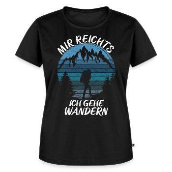 Wandern Bergsteigen Wanderung Natur Adventure - Frauen Premium Bio T-Shirt - Schwarz - Vorne - Selfina (174cm)