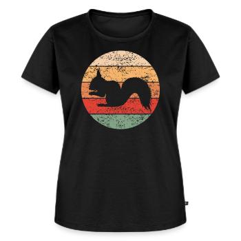 Eichhörnchen Waldtiere Tierliebhaber Geschenk - Frauen Premium Bio T-Shirt - Schwarz - Vorne - Selfina (174cm)