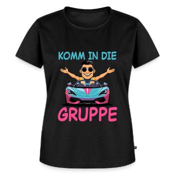 Komm in die Gruppe Meme Design - Frauen Premium Bio T-Shirt - Schwarz - Vorne - Selfina (174cm)