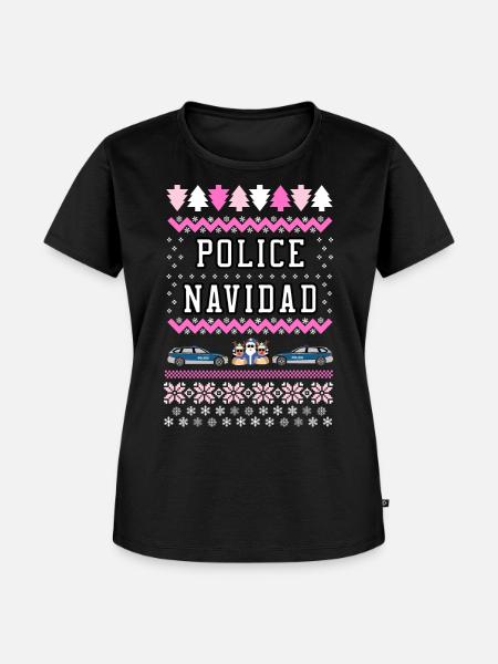 Police Navidad Girls - Frauen Premium Bio T-Shirt - Schwarz