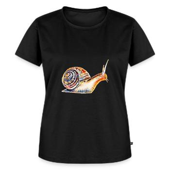 Schnecke - Frauen Premium Bio T-Shirt - Schwarz - Vorne - Selfina (174cm)
