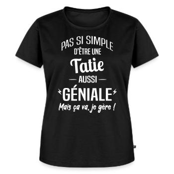 Tatie - T-shirt Premium bio Femme - noir - Devant - Selfina (174cm)