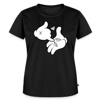 Comic Hands Diamonds - Frauen Premium Bio T-Shirt - Schwarz - Vorne - Selfina (174cm)