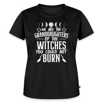 Wir sind die Enkelinnen des Hexenfeminismus - Frauen Premium Bio T-Shirt - Schwarz - Vorne - Selfina (174cm)