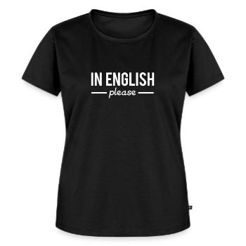 In english please professeur anglais métier humour - T-shirt Premium bio Femme - noir - Devant - Selfina (174cm)
