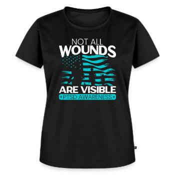 Nicht alle Wunden sind sichtbare PTBS-Belastungsstörung - Frauen Premium Bio T-Shirt - Schwarz - Vorne - Selfina (174cm)