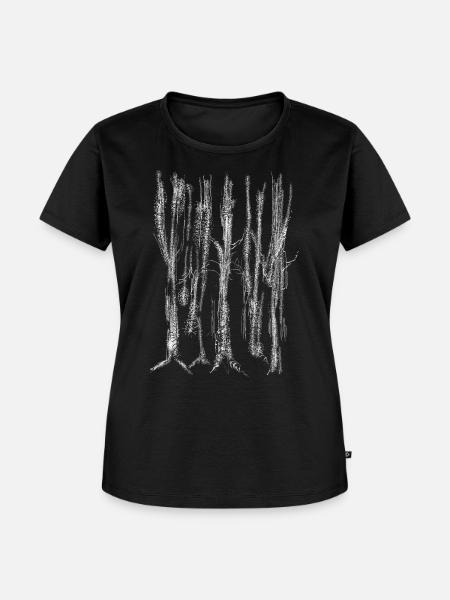 Wald / Bäume Struktur - Frauen Premium Bio T-Shirt - Schwarz
