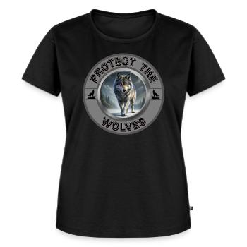 Protect the Wolves - Women's Premium Organic T-shirt - black - Front - Selfina (174cm)