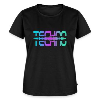 Techno Rave Raver - Women's Premium Organic T-shirt - black - Front - Selfina (174cm)
