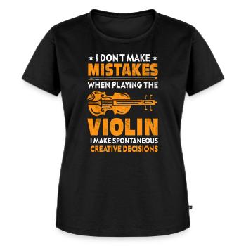 Violine Geige - Frauen Premium Bio T-Shirt - Schwarz - Vorne - Selfina (174cm)