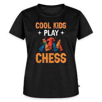 Jeu d’échecs Enfants Échecs - T-shirt Premium bio Femme - noir - Devant - Selfina (174cm)