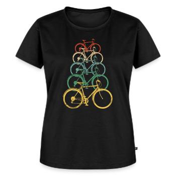 Vintage Fahrräder Fahrradmotiv Fahrrad Geschenk - Frauen Premium Bio T-Shirt - Schwarz - Vorne - Selfina (174cm)