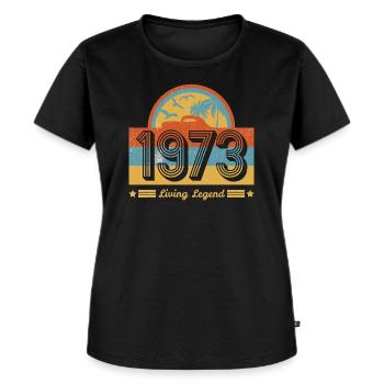 1973 Anniversaire - 50 ans Légende Oldtimer 73er - T-shirt Premium bio Femme - noir - Devant - Selfina (174cm)