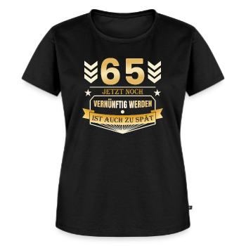 65. Geburtstag - Frauen Premium Bio T-Shirt - Schwarz - Vorne - Selfina (174cm)