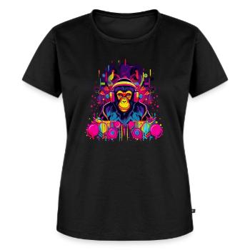 Cyber Moneky DJ Rave Music Festival - T-shirt Premium bio Femme - noir - Devant - Selfina (174cm)