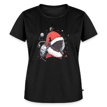 Cat Astronaut Cosmos Lover Space Travel - Frauen Premium Bio T-Shirt - Schwarz - Vorne - Selfina (174cm)