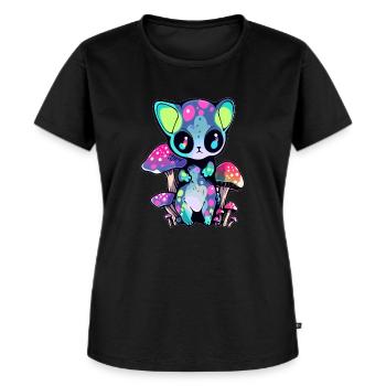 Mignon Party Cat Festival Rave - T-shirt Premium bio Femme - noir - Devant - Selfina (174cm)