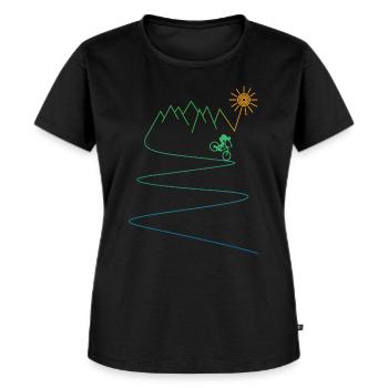 Mountainbike Radsport Fahrrad mtb - Frauen Premium Bio T-Shirt - Schwarz - Vorne - Selfina (174cm)