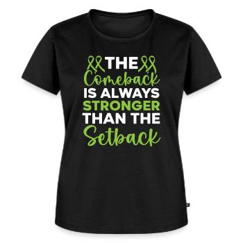 Das Comeback ist immer stärker als der Rückschlag - Frauen Premium Bio T-Shirt - Schwarz - Vorne - Selfina (174cm)