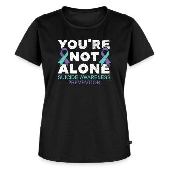 Sie sind nicht allein Suizidprävention Bewusstsein - Frauen Premium Bio T-Shirt - Schwarz - Vorne - Selfina (174cm)