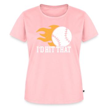 Ich würde diesen Baseballspieler Baseballtrainer schlagen - Frauen Premium Bio T-Shirt - Rosa - Vorne - AI Model Female 172 dark (172cm)