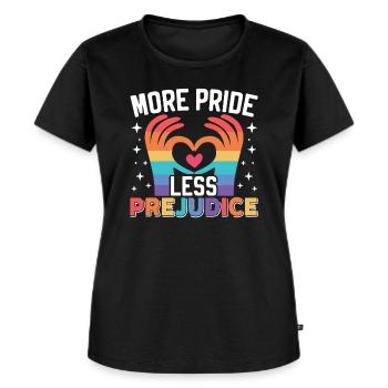 Mehr Pride Weniger Vorurteile Regenbogen LGBTQ Gay Pride - Frauen Premium Bio T-Shirt - Schwarz - Vorne - Selfina (174cm)