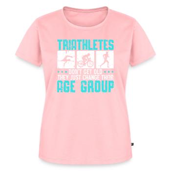 Triathlon Athlet Triathlet Schwimmen Radfahren Laufen - Frauen Premium Bio T-Shirt - Rosa - Vorne - AI Model Female 172 dark (172cm)