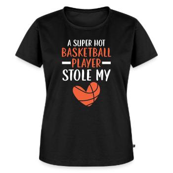 Basketball Girlfriend Love Couple Relationship - T-shirt Premium bio Femme - noir - Devant - Selfina (174cm)