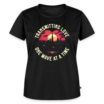 Amateurfunker Morsecode Radioaktivität - Frauen Premium Bio T-Shirt - Schwarz - Vorne - Selfina (174cm)