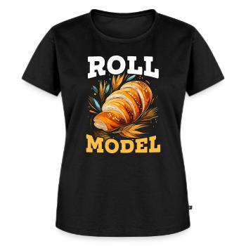 Bäcker Bäckerei Kuchen Brot Muffin Gebäck Lebensmittel Backen - Frauen Premium Bio T-Shirt - Schwarz - Vorne - Selfina (174cm)