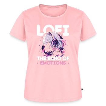 Lofi Music Lover Low Fidelity Japanische Ästhetik - Frauen Premium Bio T-Shirt - Rosa - Vorne - AI Model Female 172 dark (172cm)