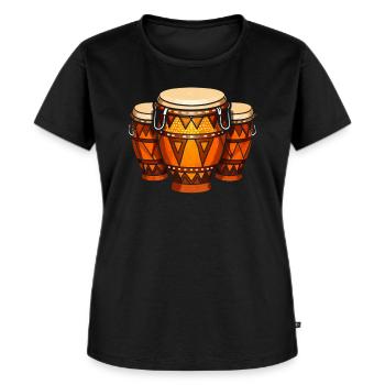 Bongo Player Musicien d’instrument de musique - T-shirt Premium bio Femme - noir - Devant - Selfina (174cm)