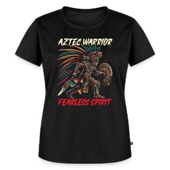Aztekischer Krieger Mexikanische Azteken-Zivilisation - Frauen Premium Bio T-Shirt - Schwarz - Vorne - Selfina (174cm)