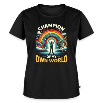 AuDHD Autismus ADHS Autistisches Spektrum Neurodiversität - Frauen Premium Bio T-Shirt - Schwarz - Vorne - Selfina (174cm)