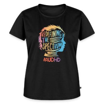 AuDHD Autismus ADHS Autistisches Spektrum Neurodiversität - Frauen Premium Bio T-Shirt - Schwarz - Vorne - Selfina (174cm)