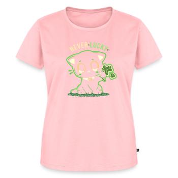 Nie Glück - Frauen Premium Bio T-Shirt - Rosa - Vorne - AI Model Female 172 dark (172cm)